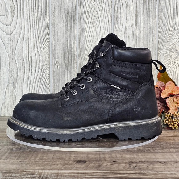 Wolverine Floorhand Work Boots 12EW Black Waterproof Steel Toe Slip Resistant - Picture 1 of 10